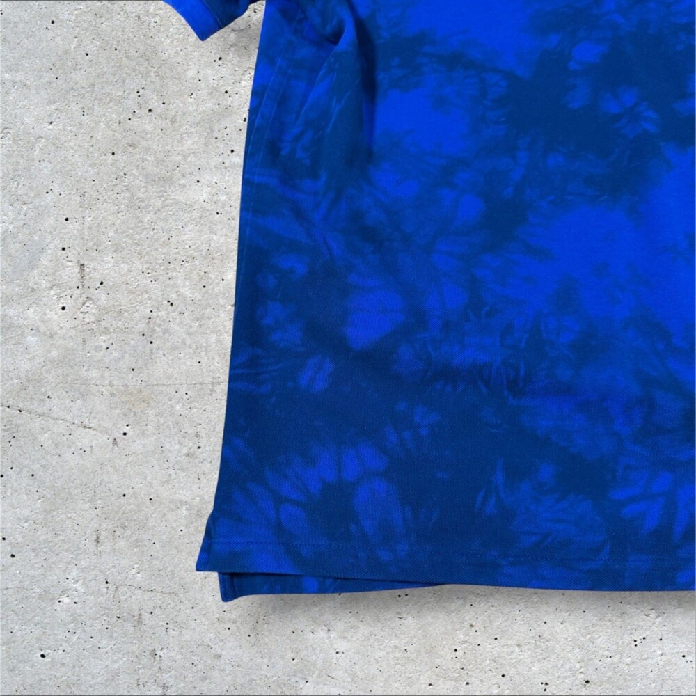 Nike Dri-Fit Polo Shirt Mens Medium Blue Black Tie Dye Golf Short Sleeve M - Picture 5 of 9